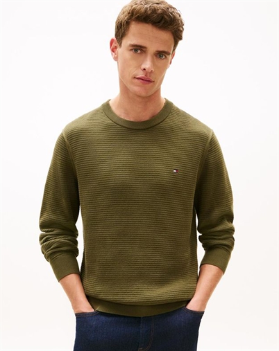 Tommy Hilfiger - Textured Knit Crew Neck Sweatshirt - Dark Artichoke 